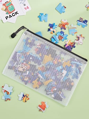 JARLINK A5 Mesh Zipper Pouches, 6x9inch Pencil Pouches for School, 20 Pack - size: A5-20pcs-Black