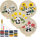 TINDTOP Embroidery Kit for Adult, Panda Embroidery Practice Kits - color: Panda 4 Sets