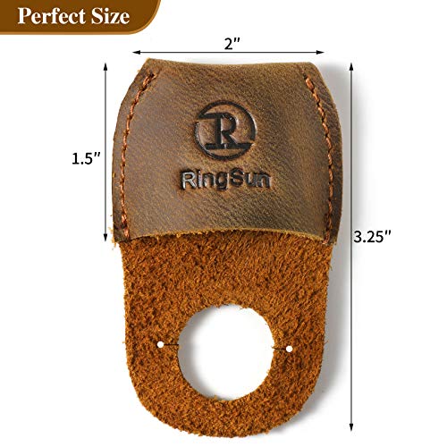 Ringsun Thumb Guard Wood Carving Tools, Leather Finger Protector, Handmade Carpenter Working Carving Kit Accessories Brown RS40 - color: Brown