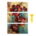 Peacoblue Gold Edge Flowers Rub On Transfers for Furniture Craft 6"x12" - style: Old Gold Edge Flowers