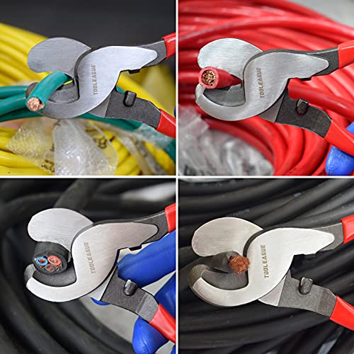 TOOLEAGUE 10 inches Cable Cutter,Heavy Duty Cable Cutting Plier, Red - size: 10", Red