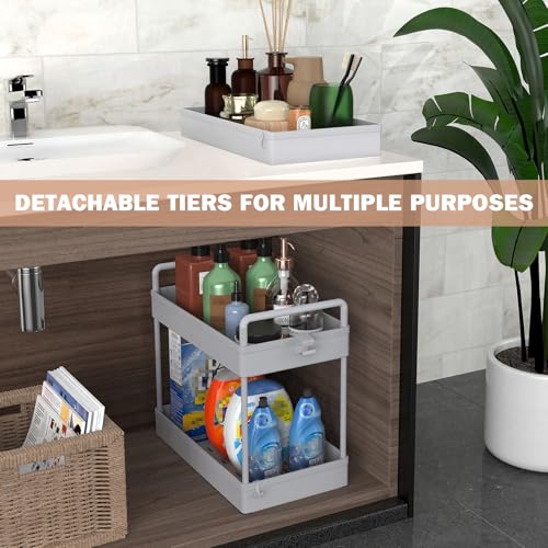 Ronlap 3 Tier Slim Rolling Storage Cart with Wheels Utility Organizer, Grey - color: Gray