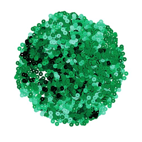 Mandala Crafts 6mm Flat Round Emerald Sequins for Sewing Embroidery - color: Emerald, size: 6mm Flat Sequins