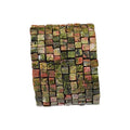 BEADIA Natural Unakite Square Stone Beads 4x4mm 85pcs Cube Loose Semi Gemstone Beads for Jewelry Making Design - color: Unakite