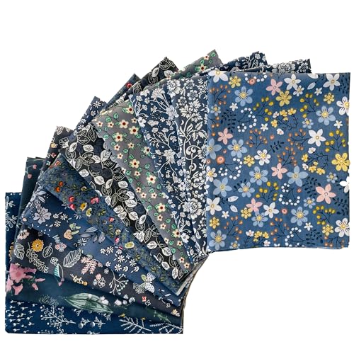Fat Quarters Quilting Cotton Fabric Bundles for Sewing-10PCS Grey Floral - color: Grey Floral