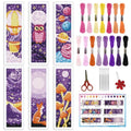 INFUNLY 6pcs Purple DIY Cross Stitch Bookmark Kits 2.4''x7.9'' Owls Stamped Embroidery Bookmark Kit with Instruction Hot Air Balloon Embroidery Bookmark Set with Pre-Printed Pattern for Book Lovers - style: Purple Universe