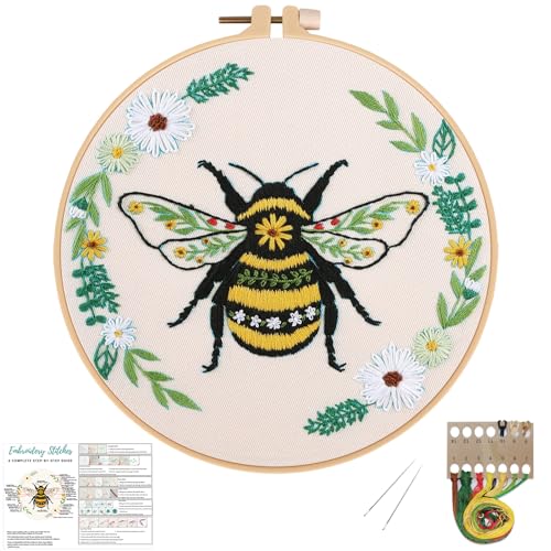 Louise Maelys Bee Embroidery Kit for Beginners Cross Stitch Kit for Adults - color: Kit-3