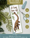 Povitrulya Dinosaur Counted Cross Stitch Kit Brachiosaurus - DIY Bookmark Set for Hand Embroidery - color: Brachiosaurus