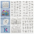 ACRNIGHEET 81PCS Water Soluble Embroidery Stabilizers Letter Patterns Embroidery Stick and Stitch Paper with Pre-Printed Flower and Letter Patterns for Hand Sewing Lover Beginners
