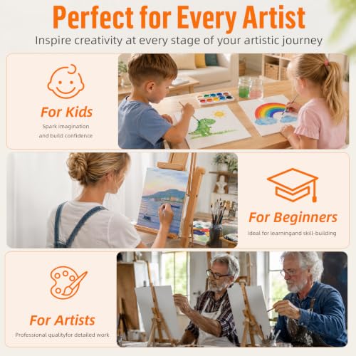 CONDA Canvas Boards for Painting,100% Cotton Canvas Panels, White Blank Canvases, Primed, Acid-Free, Artist Quality for Acrylic, Pouring Watercolor & Oil Painting 8 x 10 inch, 12 Pack