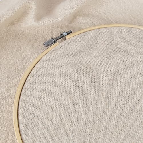 8 PCS 8 × 8 Inch Linen Embroidery Fabric, Natural White - size: 8 × 8 Inch