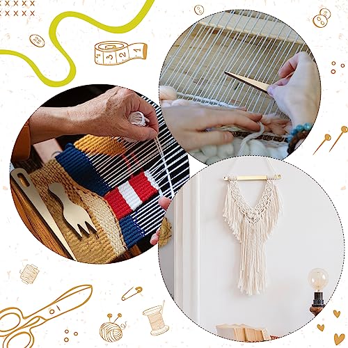 Thyle 6 Sets Wooden Weaving Loom Kit for Beginners with Needles, Comb