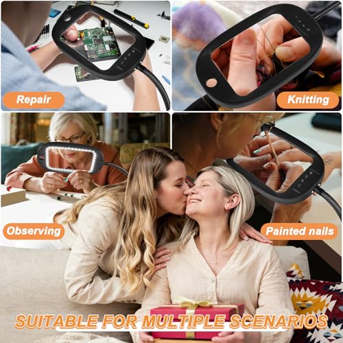 10X 30X Floor Magnifying Glass with Light and Stand