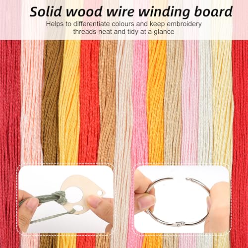 101pcs Wooden Thread Drops,1.97x1.38 Inch Teardrop Embroidery Floss Organizer with Floss Ring Cross Stitch Bobbins for DIY Sewing Storage,Craft Supplies(Style B) - color: Teardrop Shape