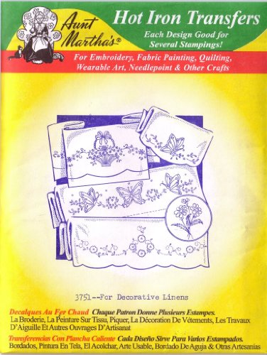 for Decorative Linens Aunt Martha's Hot Iron Embroidery Transfer