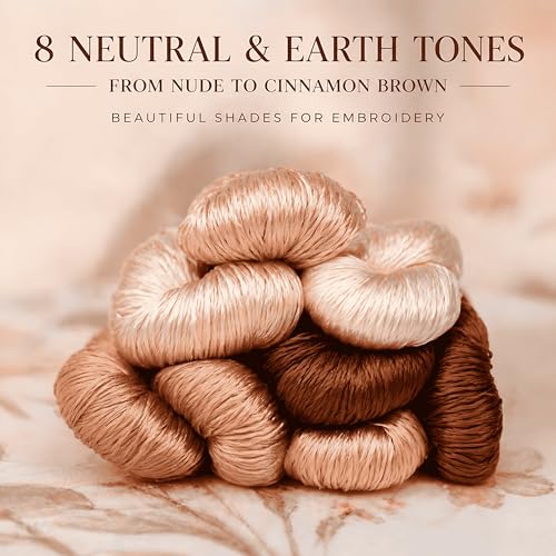 Natural 100% Silk Thread, Handmade Embroidery Thread Silk Floss 8 Colors 110m Each (100) - color: 100