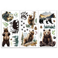 OLYCRAFT 3Pcs/Set Jungle Bear Rub on Transfers for Furniture and Crafts - style: Bears