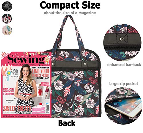 PACMAXI Sewing Accessories Storage Bag, Knitting, Craft Tools - color: Flower with Black Background