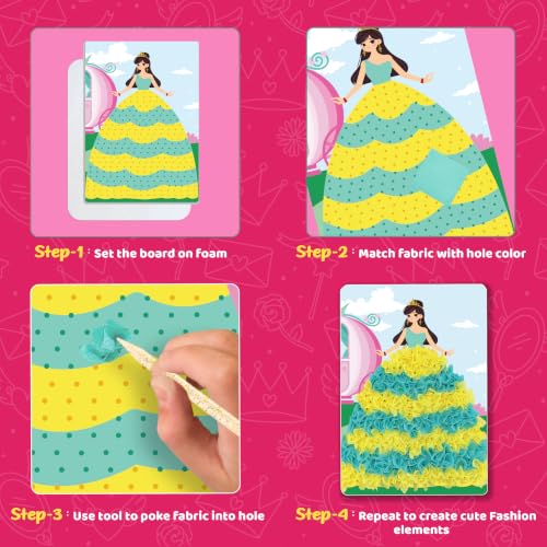 jackinthebox Poke Art Princess Themes Crafts Kit for Kids, Girls, Ages 4-8 - style: Princess