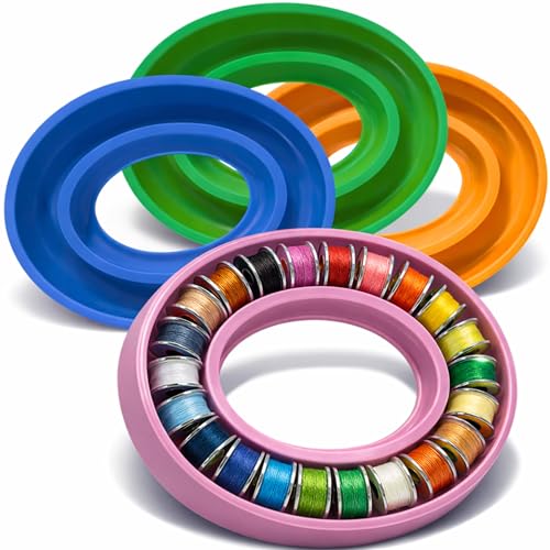 4PCS Silicone Bobbin Holders for Sewing – Upgraded Silicone Sewing Bobbin Holder in Bright Colors, Flexible Sewing Machine Bobbin Holder Rings for Thread Organization & Sewing Bobbin Storage - size: Type 2