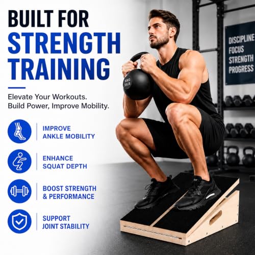 MUCITAGF Professional Wooden Slant Board, Calf Stretch Board