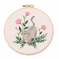 Amiiba Embroidery Starter Kit with Stretching Cat Pattern, DIY Full Range Stamped Embroidery Cross Stitch Kits for Beginners Adults (Stretching Cat) - color: Stretching Cat
