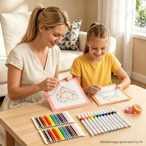Complete 18 Mesh Needlepoint Canvas Kit for Beginners & Adults, 4 Pcs 12x18 Inch Needlepoint Blank Canvas with Needles, Threads & Markers for DIY Crafts & Gifts