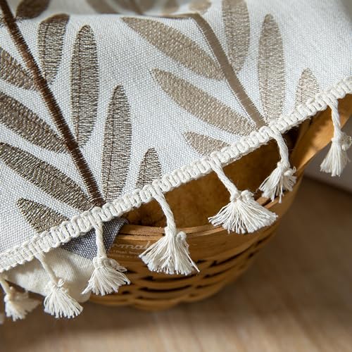Oubonun Tablecloths for Rectangle Tables - color: Beige, Wine Leaf, size: 120" x 55" (Rectangular)