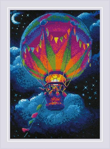 RIOLIS 2290 Hot Air Balloon Counted Cross Stitch Kit 8.25 x 11.75 in - style: Hot Air Balloon 2290