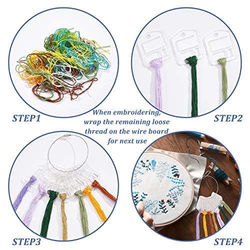 PH PandaHall 30pcs Acrylic Embroidery Floss Drop, Clear Embroidery Thread Organizers Slim Floss Bobbins Cross Stitch Thread Bobbins for DIY Craft Sewing Thread Storage 1.57x2inch - size: 4x5cm