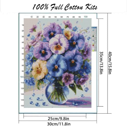 MYBISYMQQ Stamped Cross Stitch Kits - Flower Embroidery Starter Kit for Adult Beginners, Cross Stitch Kits Embroidery Kit Arts and Crafts for Beginners,Crafts for Home Wall Decor 11.8x15.7 inches - color: D071