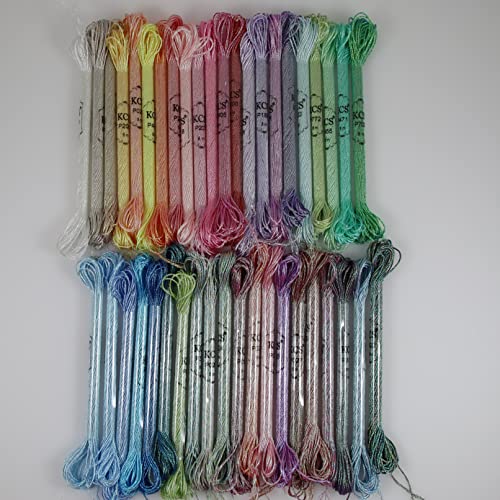 KCS 6-Strand Cross Stitch Metallic Variegated Pearl Shiny Embroidery Floss (42 skeins) - color: 42 skeins