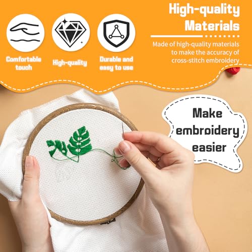 6 Pcs Cross Stitch Fabric 14 Count Aida Cloth for Needlework - color: White