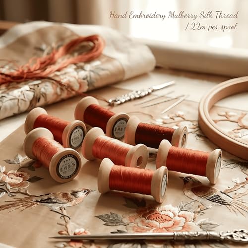 Natural 100% Mulberry Handmade Embroidery Silk Thread Silk Floss (42) - color: 42