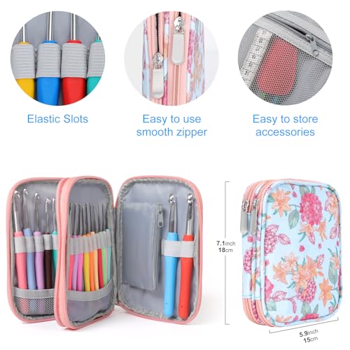 Vodiye 21 Sizes Ergonomic Crochet Hooks Set with Case, 0.5-10.0mm - size: 21 Size(0.5-10.0mm)