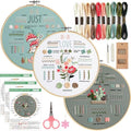 FEIYUENO 3 Sets Just-Love-Life Plant Beginner Embroidery Kit for Adults - color: Plant-2