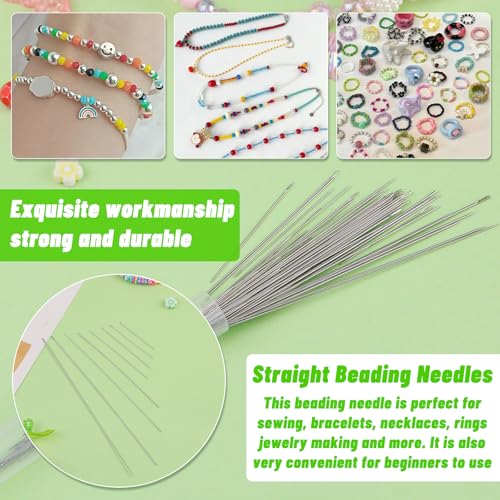 UOOU 86 Pcs Beading Needle Set, 6 Sizes Beading Needles for Seed Beads - color: Silver-86 Pcs