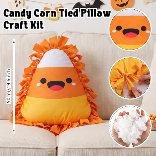 Weysat 6 Sets Halloween Candy Corn Tied Pillow DIY Craft Kit - style: Halloween Candy