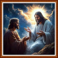 Redxing Counted Cross Stitch Kit for Beginners,Unprinted Needlepoint Kits for Beginners Cross Stitching Embroidery Kit 11CT Stitches kit-Jesus preached 18x18 inch - color: SetColor10