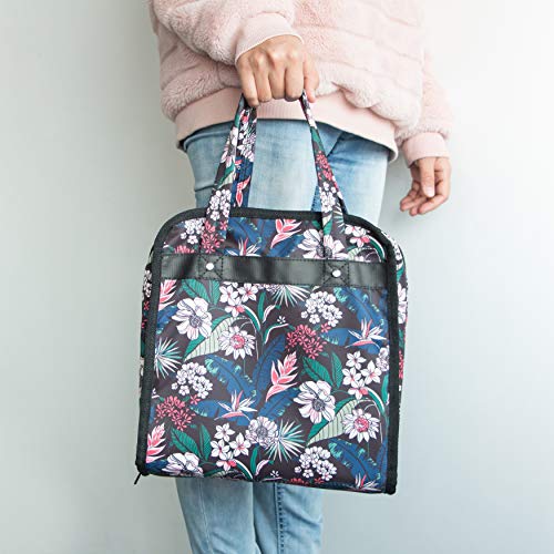 PACMAXI Sewing Accessories Storage Bag, Knitting, Craft Tools - color: Flower with Black Background