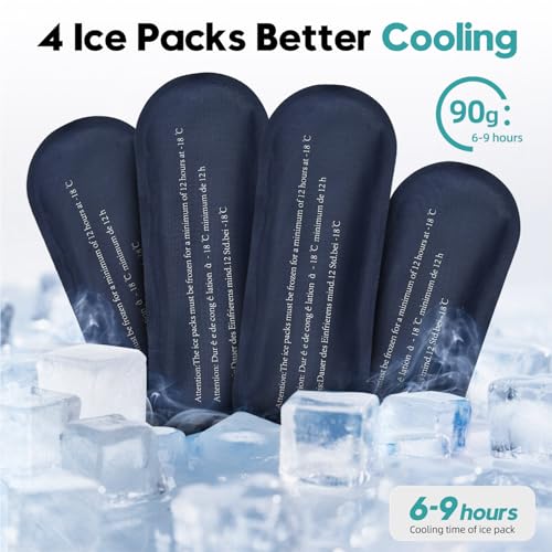 ALLCAMP Insulin Cooler Travel Case Diabetic Medication Cooler with 4 Ice Pack - Medical Cooler Bag Portable and Reusable Black White(9X 4.72x 3.14 inches) - color: Black White