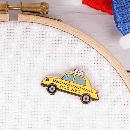 Caterpillar Cross Stitch NYC Taxi Magnetic Needle Minder - for Cross Stitch, Sewing, Embroidery and Needlework