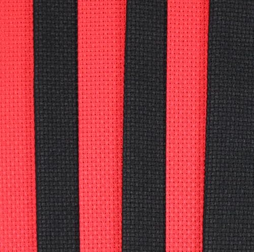 KCS 4/6 pc of 12" x 18" 30cmx45cm 16CT Counted Cotton Aida Cloth Cross Stitch Fabric (Red+Black, 6 pc) - color: Red+black, size: 6 pc