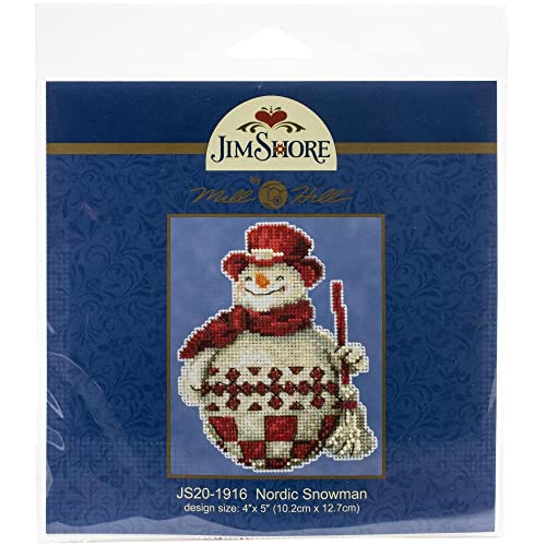 Nordic Snowman Counted Cross Stitch Ornament Kit Mill Hill 2019 Jim Shore JS201916