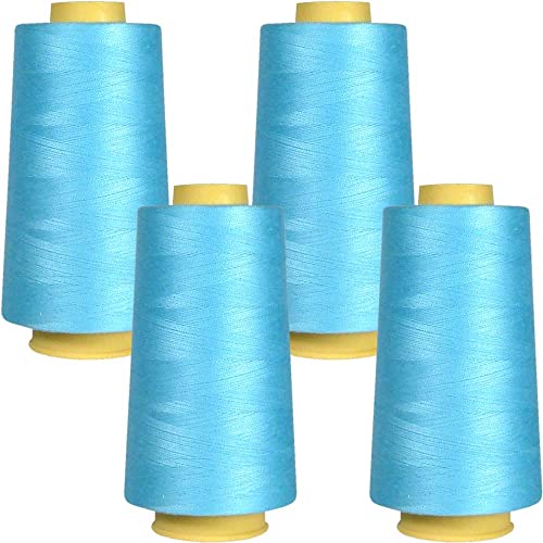 Superpunch SuperSew Thread, 4 Cones of 3000 m, Pack of 4, Blue Sky 2639 - color: Blue Sky 2639