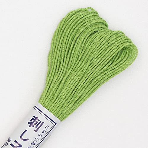 OLYMPUS(オリムパス) 刺し子糸 単色1かせ20m OS-6 20m - color: Lime Green