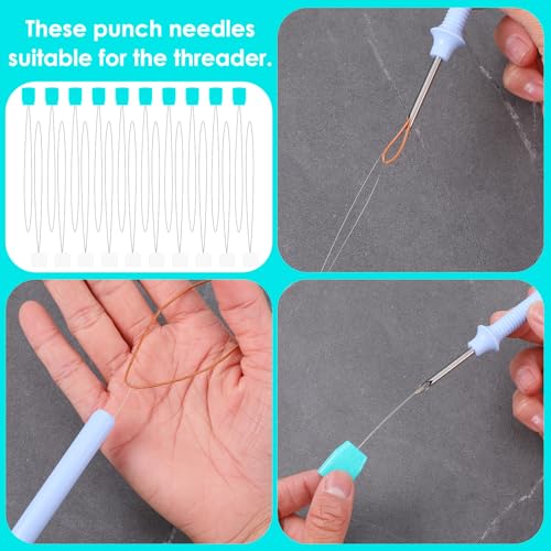 LXUEJIE 20 PCS Long Needle Threader, 7.9"Punch Needle Threader, Stitching Needles Threader Sewing Accessories for Embroidery Bead Cross Stitch DIY Sewing Craft