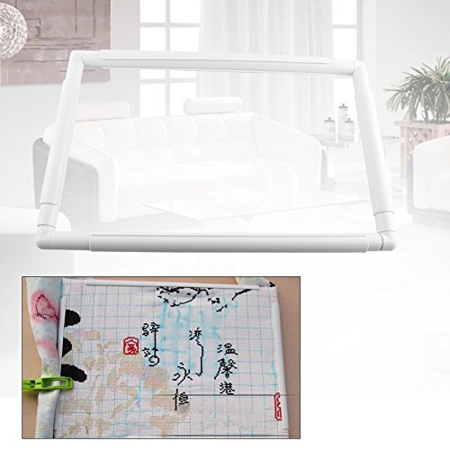 Square Rectangle Plastic Clip Frame for Embroidery Cross Stitch Quilting Needlepoint Tool(43.1 x 27.9cm)