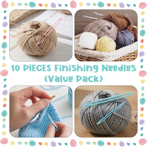JJUNW 10Pcs Yarn Needle, Large Eye Finishing Yarn Needles, Tapestry Needle for Sewing Crochet Needleing for Yarns, Darning Needles Yarns for Sewing Weaving Knitting