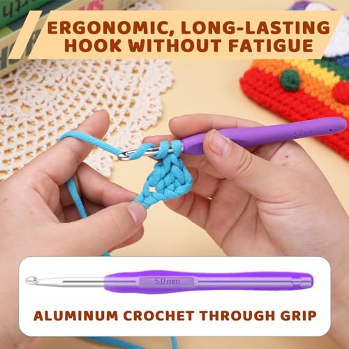 Mayboos 13 Pcs Crochet Hooks Set, 2mm(b)-10mm(n) Crochet Hooks Set - size: 13 Sizes